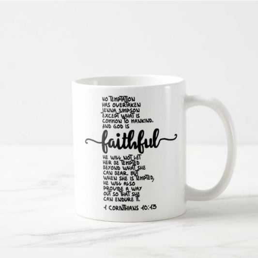 1 Corinthians 10:13 Personalized Coffee Mug (11oz) - He Will Also Provide a Way Out
