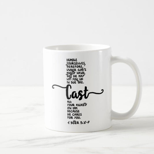 1 Peter 5:6-7 Coffee Mug (11oz) - Cast All Your Anxiety On Him