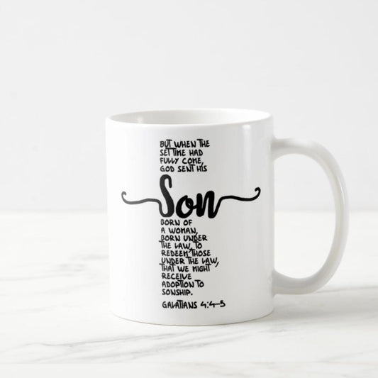 Galatians 4:4–5 Coffee Mug (11oz) - To Redeem Those Under The Law, That We Might Receive Adoption To Sonship
