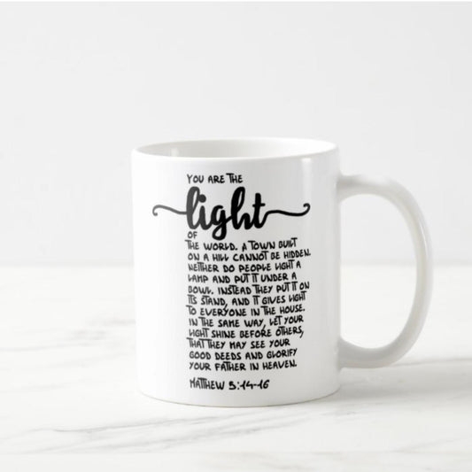 Matthew 5:14-16 Coffee Mug (11oz) - You Are The Light Of The World