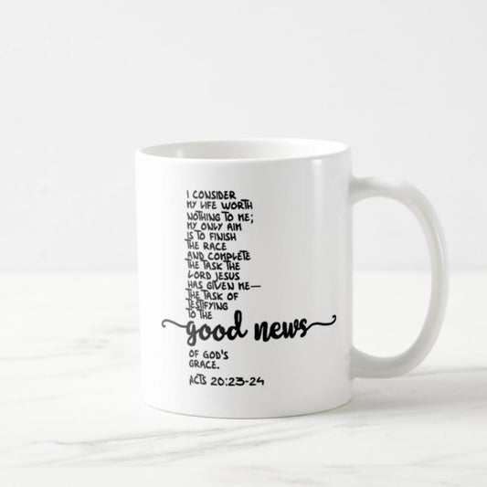 Acts 20:24 Coffee Mug (11oz) - My Only Aim Is To Finish The Race And Complete The Task